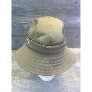 IZOD LACOSTE Womens Beige Sun Hat Beach Bucket Tie Sun Cap Vintage